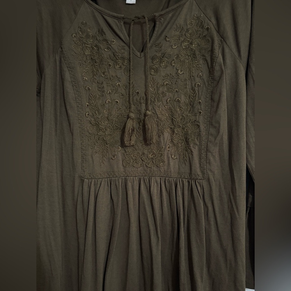 J.jill Women's green  Embroidered blouse size:S - Picture 4 of 6